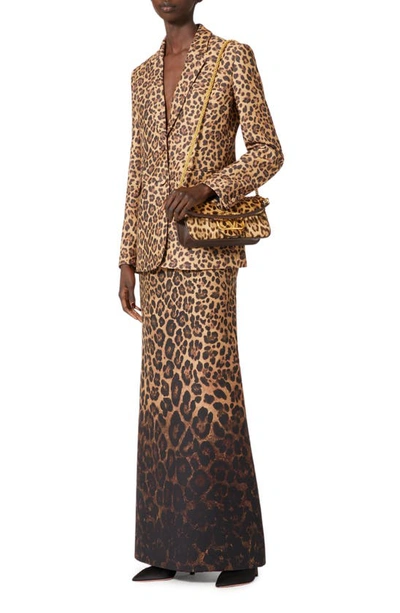 Shop Valentino Leopard Print Single Breasted Virgin Wool & Silk Blazer In Animalier