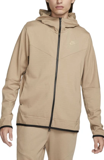 Shop Nike Tech Essentials Hooded Jacket In Khaki/ Khaki