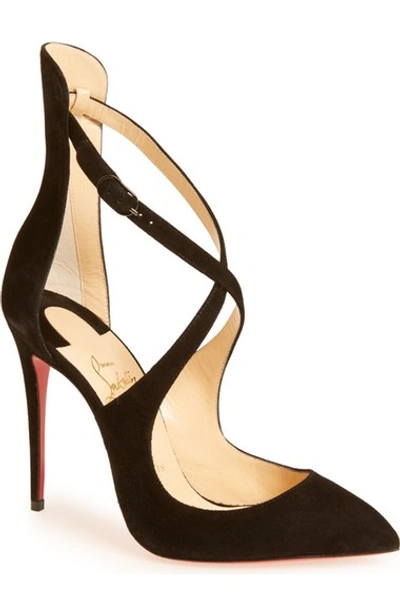 Shop Christian Louboutin 'marlena Rock' Pointy Toe Pump In Black Leather