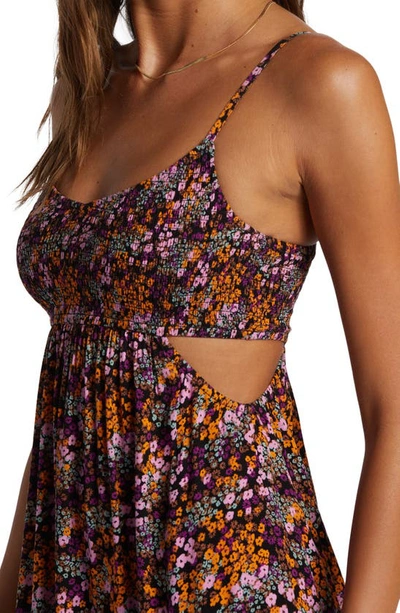 Shop Roxy Hot Tropics Cutout Maxi Dress In Anthracite Floral Daze