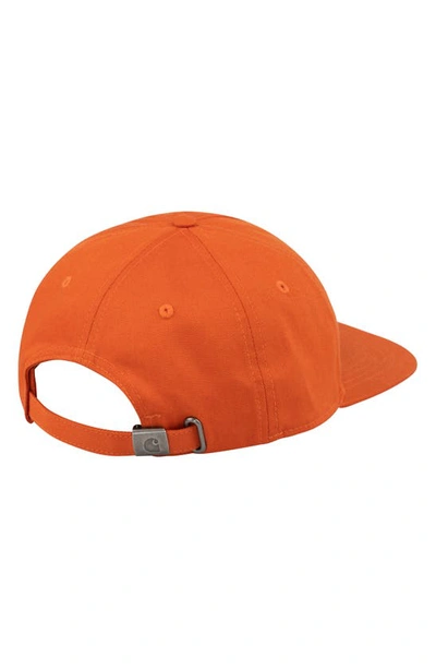 Shop Carhartt Liquid Script Twill Baseball Cap In Kumquat