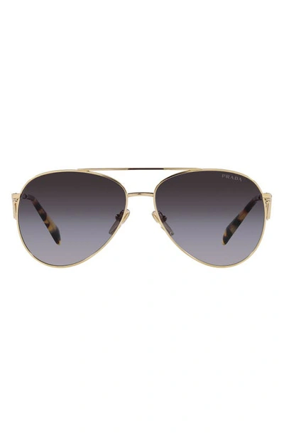 Shop Prada 56mm Gradient Pilot Sunglasses In Grey Flash