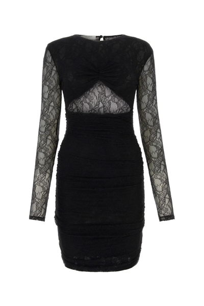Shop Philosophy Di Lorenzo Serafini Lace Sleeve Cut-out Detail Slim Dress In Black