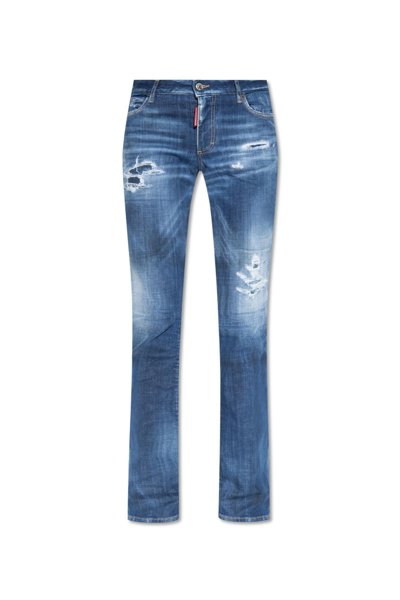 Shop Dsquared2 Flare Medium Waist Jeans In Denim