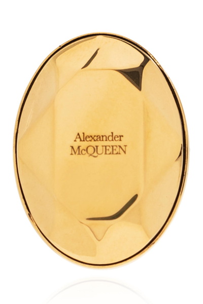 Shop Alexander Mcqueen Brass Earrings In Oro