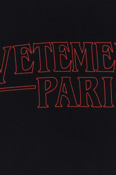 Shop Vetements Black Cotton Blend Oversize Sweatshirt In Nero