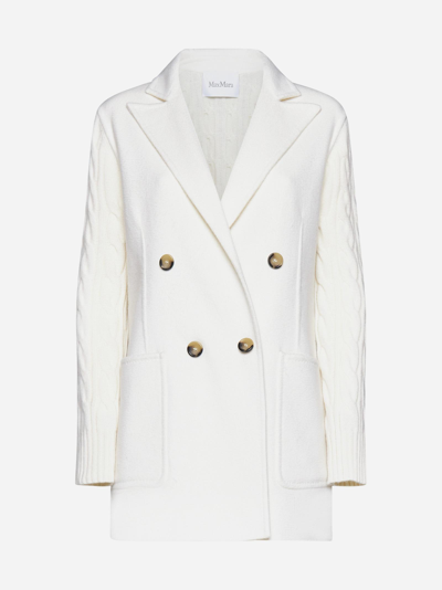 Shop Max Mara Dalila Wool And Cashmere Short Coat In Bianco