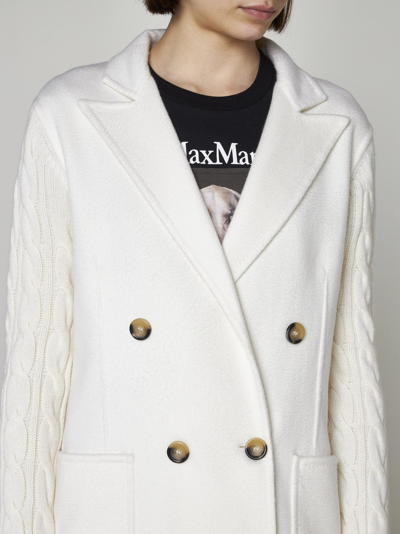 Shop Max Mara Dalila Wool And Cashmere Short Coat In Bianco