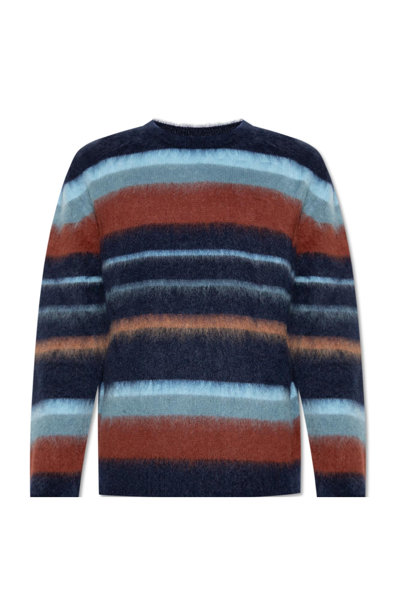 Shop Etro Striped Sweater In Blu/multicolour