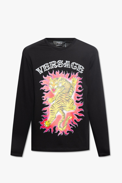 Shop Versace Tiger T-shirt In Black