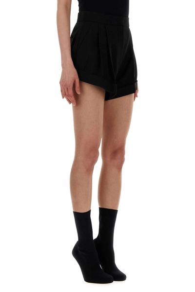 Shop Alexander Mcqueen Black Wool Shorts