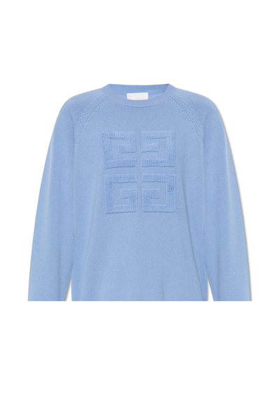 Shop Givenchy Cashmere Sweater With Logo In Blue