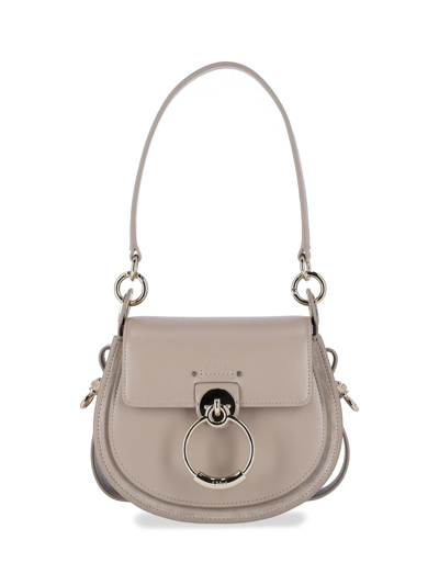 Shop Chloé Tess Small Bag In Grey