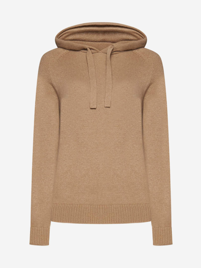 Shop 's Max Mara Virgola Cashmere Hooded Sweater In Brown