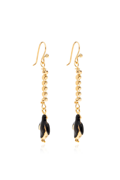 Shop Marni Drop Earrings In Gold