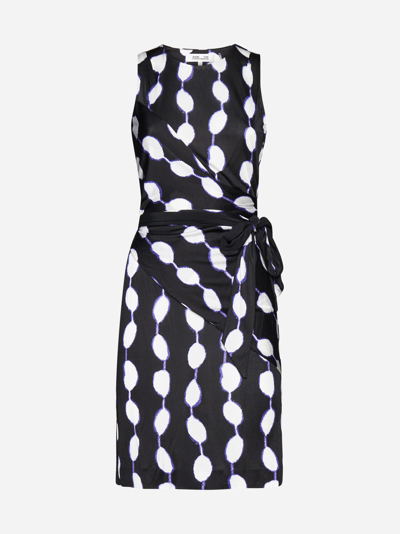 Shop Diane Von Furstenberg Emina Print Viscose Dress In Black
