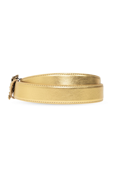 Shop Dolce & Gabbana Leather Belt In Gold