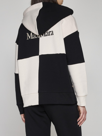 Shop 's Max Mara Innocuo Cotton Zip-up Hoodie In Black/neutrals
