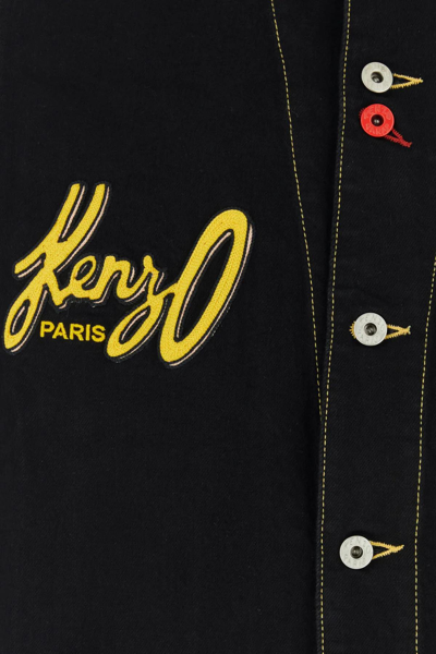 Shop Kenzo Black Denim Shirt