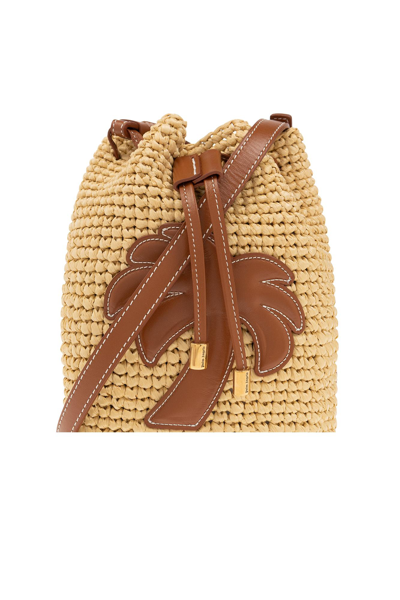 Shop Palm Angels Bucket Shoulder Bag In Neutrals/brown