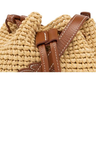 Shop Palm Angels Bucket Shoulder Bag In Neutrals/brown