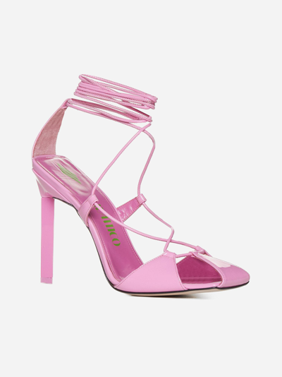 Shop Attico Adele Patent Leather Sandals In Light Pink