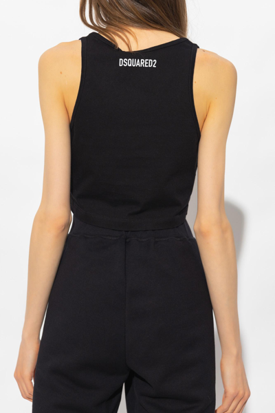 Shop Dsquared2 Cropped Tank Top In Black