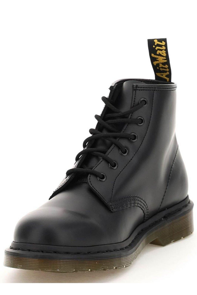 Shop Dr. Martens' 101 Round Toe Ankle Boots In Black Smooth