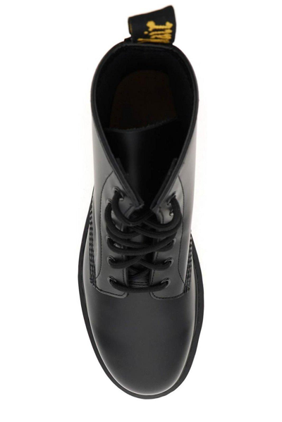 Shop Dr. Martens' 101 Round Toe Ankle Boots In Black Smooth