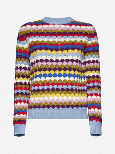Shop Weekend Max Mara Albero Cotton-blend Sweater In Multicolor