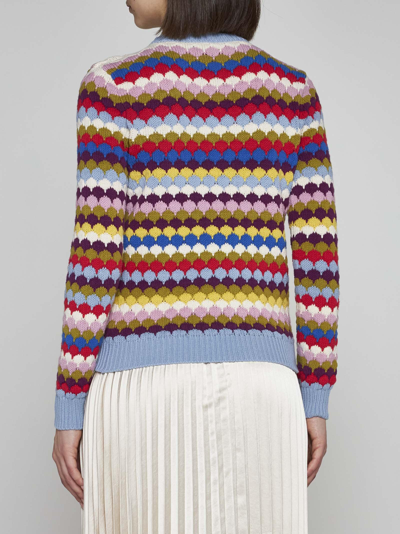 Shop Weekend Max Mara Albero Cotton-blend Sweater In Multicolor
