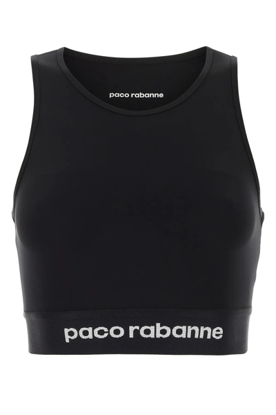 Shop Paco Rabanne Black Stretch Nylon Top