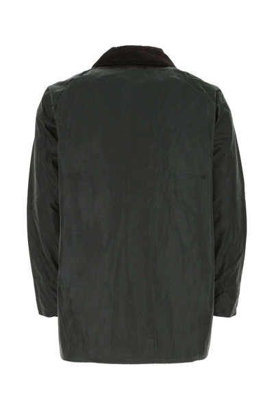 Shop Barbour Beaufort Long Sleeved Wax Jacket In Sage
