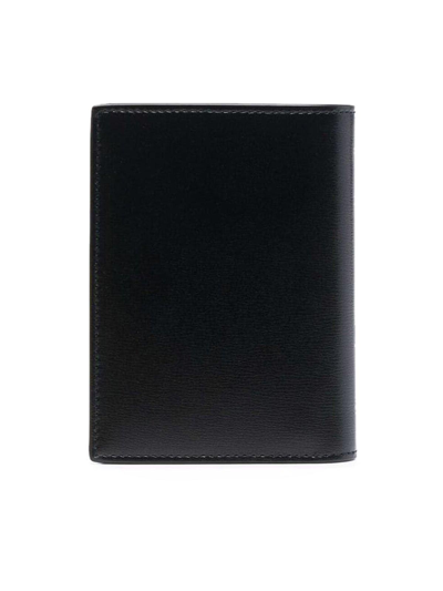 Shop Saint Laurent Logo Plaque Bifold Wallet In Black