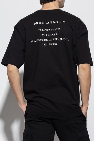 Shop Dries Van Noten Printed T-shirt In Black