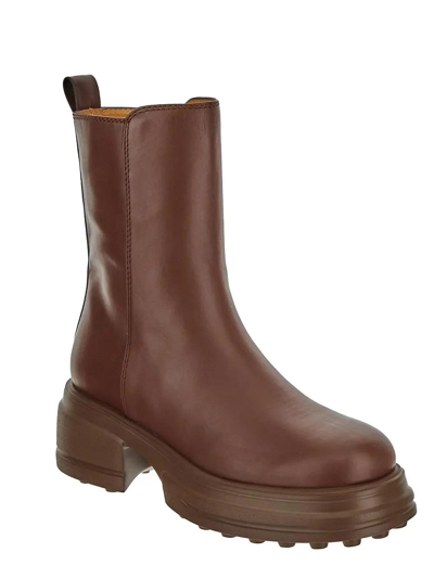 Shop Tod's Platform Ankle Boots In Mogano