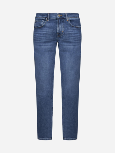 Shop 7 For All Mankind Slimmy Tapered Stretch Tek Twister Jeans In Mid Blue