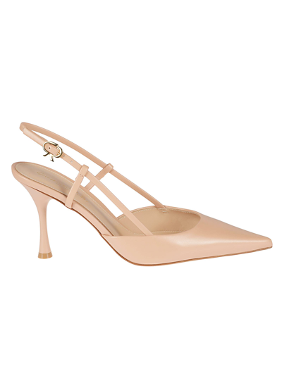 Shop Gianvito Rossi Slingback Pointed Toe Pumps In Peach