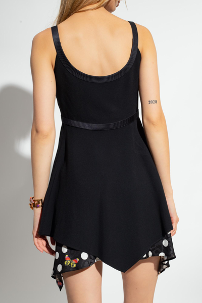 Versace Dua Lipa Envers Satin Mini Dress In Nero