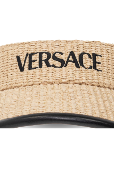 Shop Versace La Vacanza Collection Visor In Beige