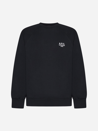 Shop Apc Milton Cotton Sweatshirt In Lzz Black