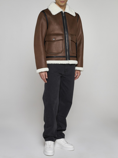 Shop Apc Tommy Vegan Leather Blouson In Cac Icy Brown