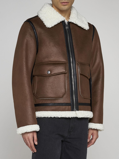 Shop Apc Tommy Vegan Leather Blouson In Cac Icy Brown