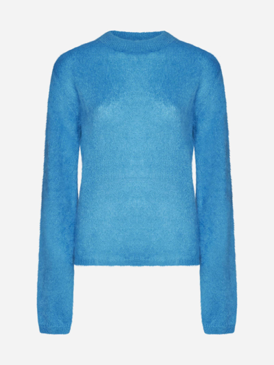 Shop Marni Mohair-blend Sweater In Blu