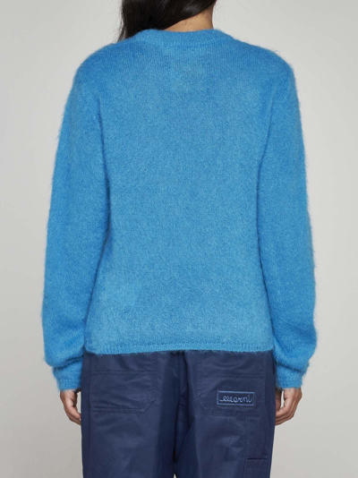 Shop Marni Mohair-blend Sweater In Blu