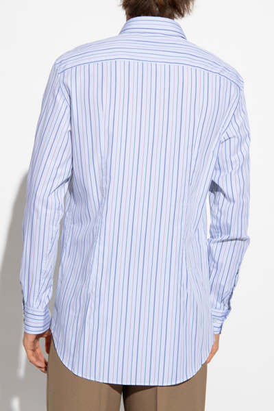 Shop Etro Striped Shirt In Azzurro