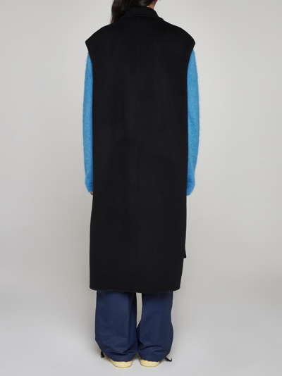 Shop Marni Wool-blend Sleeveless Coat In Black