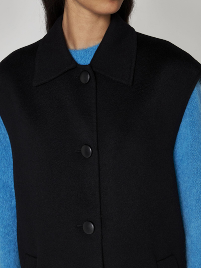 Shop Marni Wool-blend Sleeveless Coat In Black