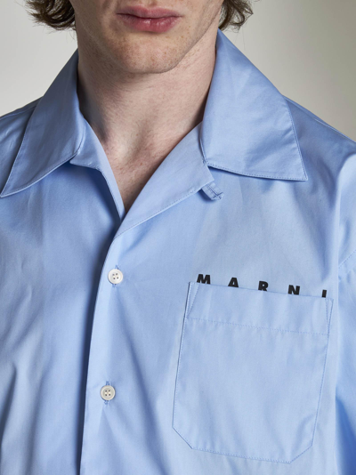 Shop Marni Logo Cotton Shirt