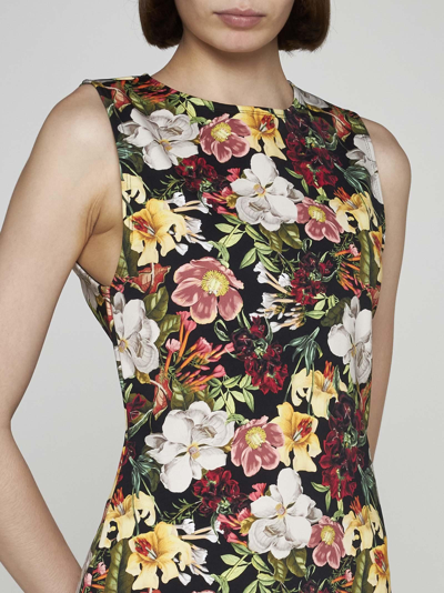 Shop Alice And Olivia Wynell Floral Print Mini Dress In Floral Black